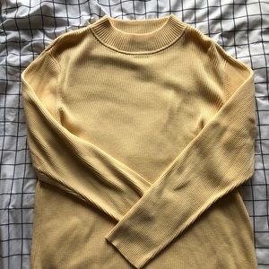 Oversized Yellow Mock Neck Sweater